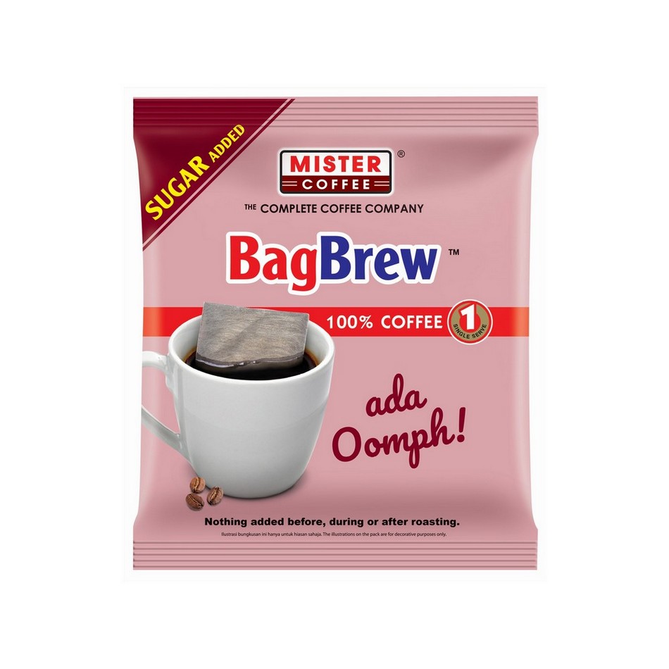 BagBrew 100% Coffee Sugar Added | (15 sachets x 18g)